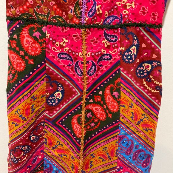 FARM RIO Red Patchwork Bandana Sleeveless Embroidered Mini Dress Women's Medium - Picture 4 of 15